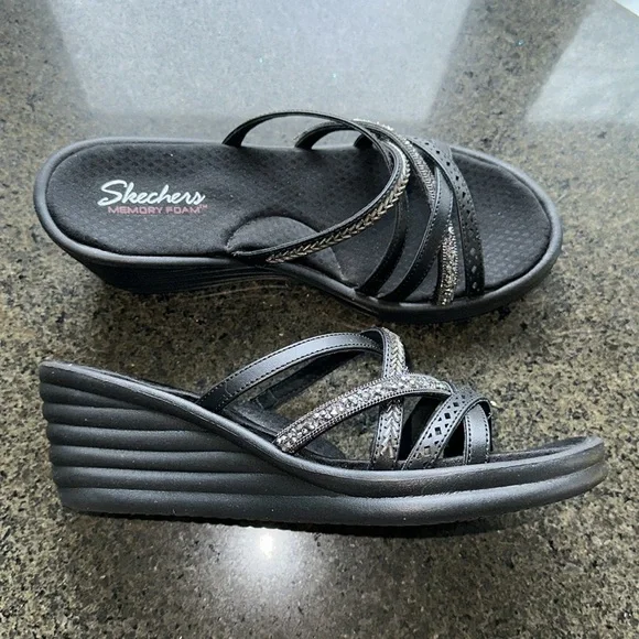 Cali Skechers size 10, black casual or dress up - Picture 6 of 8